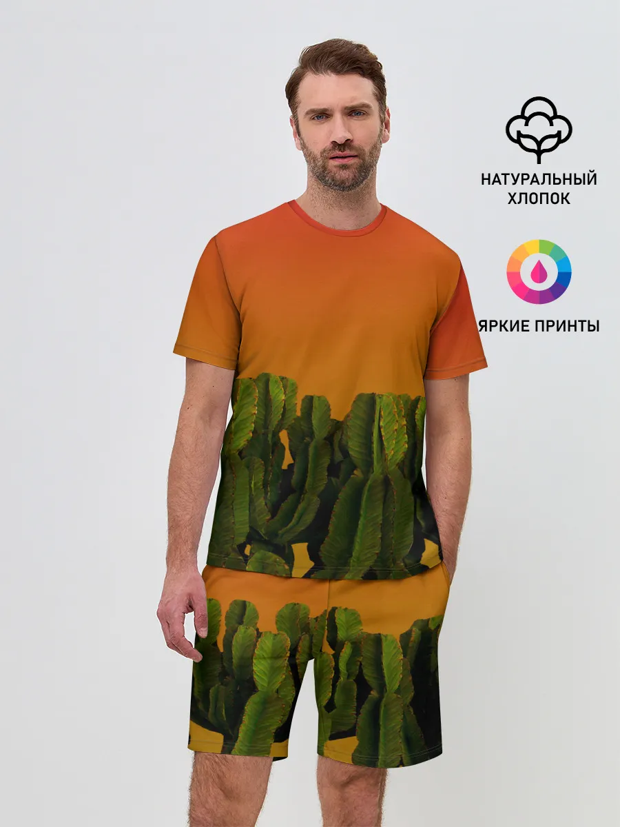 Мужской костюм с шортами / Кактусы на закате