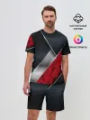 Мужской костюм с шортами / 3D BLACK AND RED METAL
