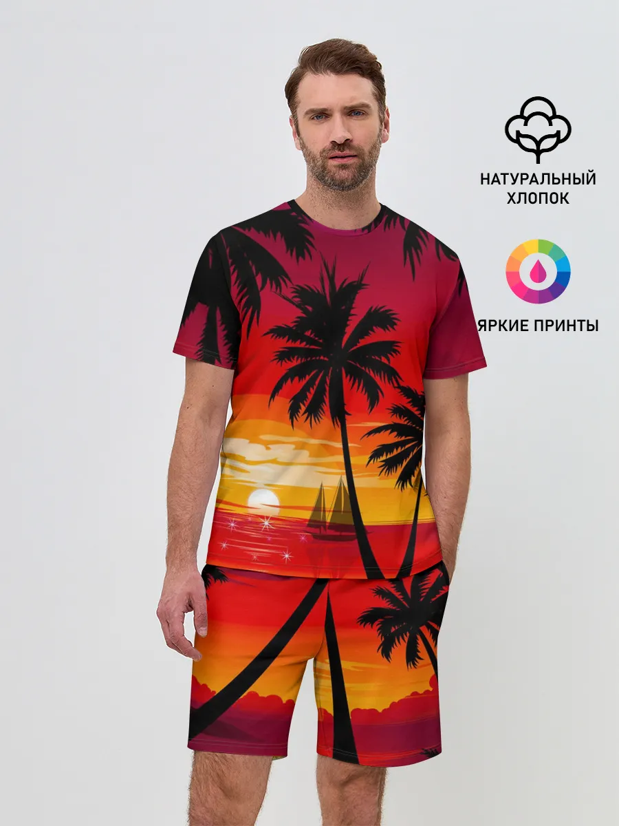 Мужской костюм с шортами / Гавайский закат