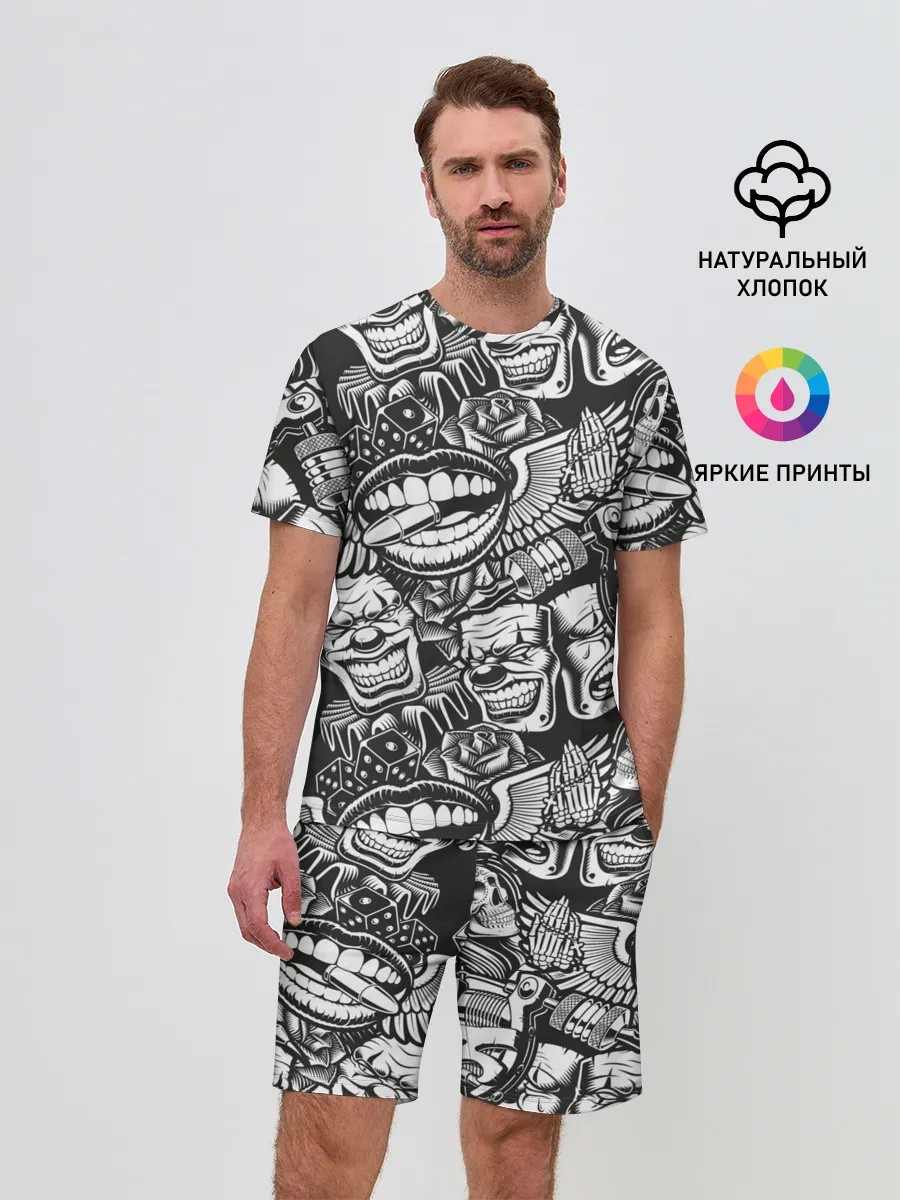 Мужской костюм с шортами / Тату ретро