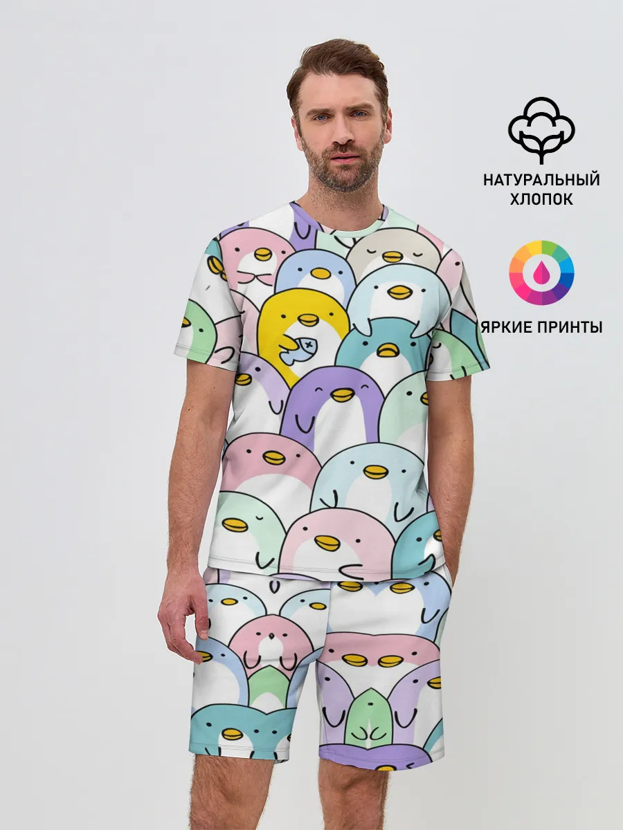 Мужской костюм с шортами / Пингвины