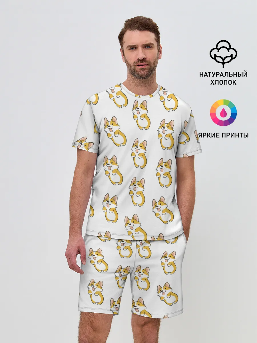 Мужской костюм с шортами / Собаки | Корги