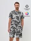 Мужской костюм с шортами / Монохромный узор