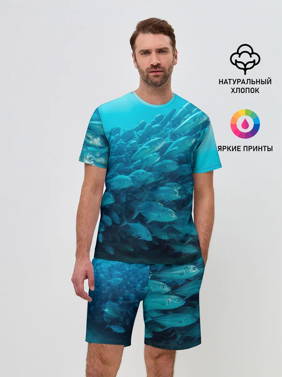 Мужской костюм с шортами / Морской мир