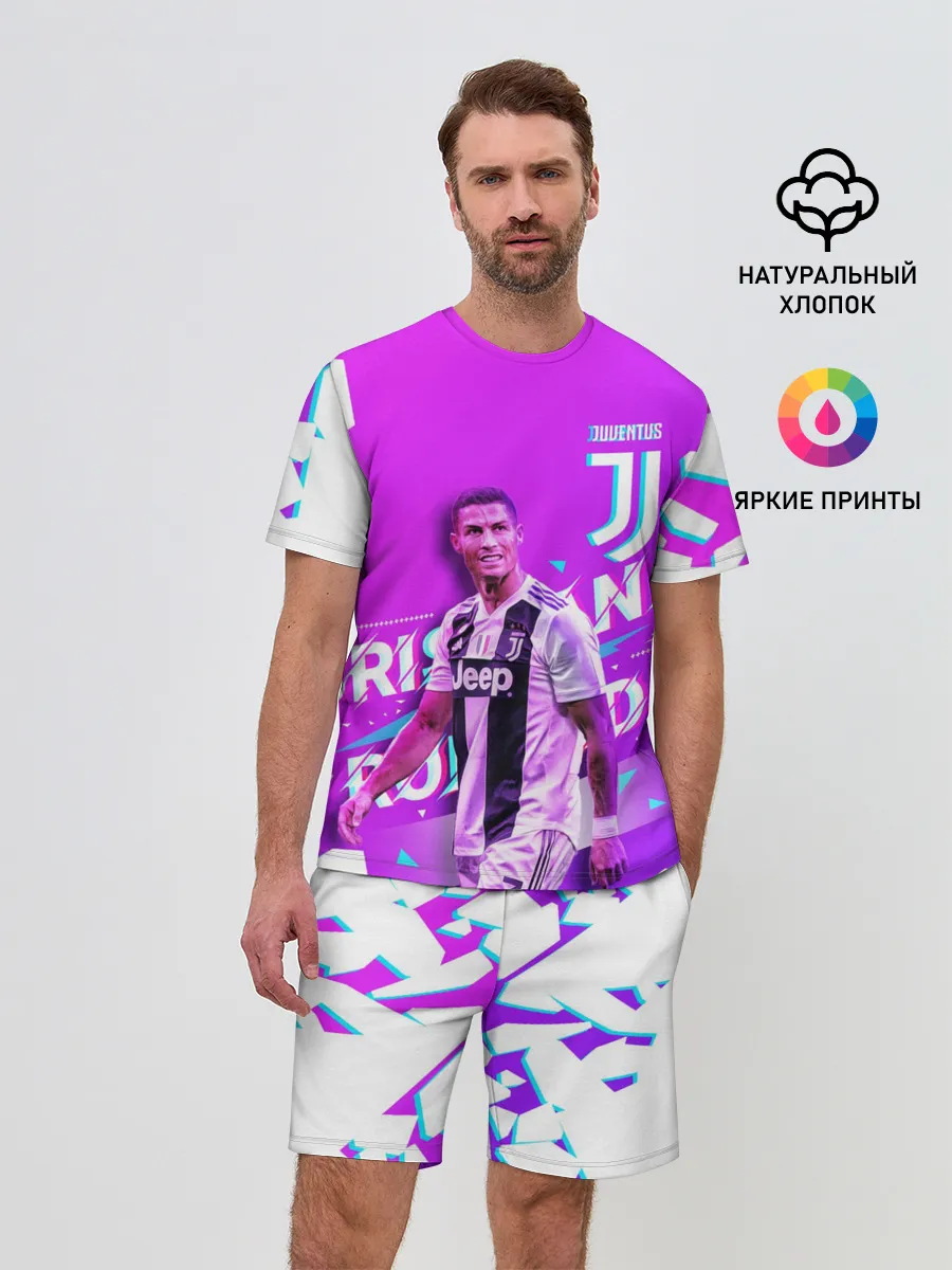 Мужской костюм с шортами / КРИШТИАНУ РОНАЛДУ / НЕОН