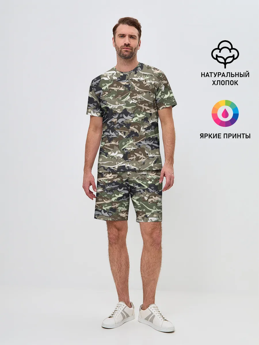 Мужской костюм с шортами / Камуфляж для рыбака