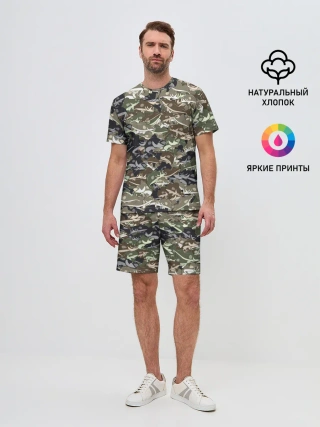 Мужской костюм с шортами / Камуфляж для рыбака