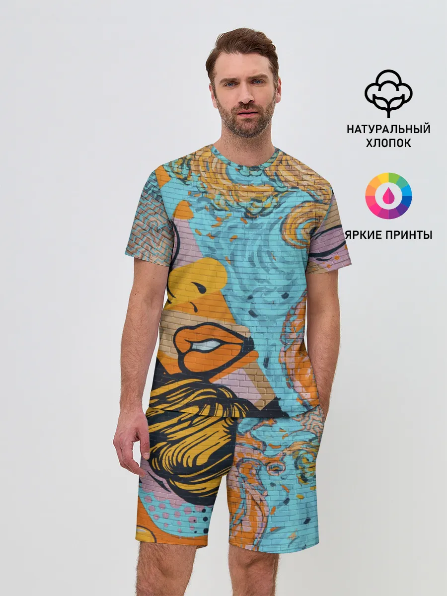 Мужской костюм с шортами / Граффити арт