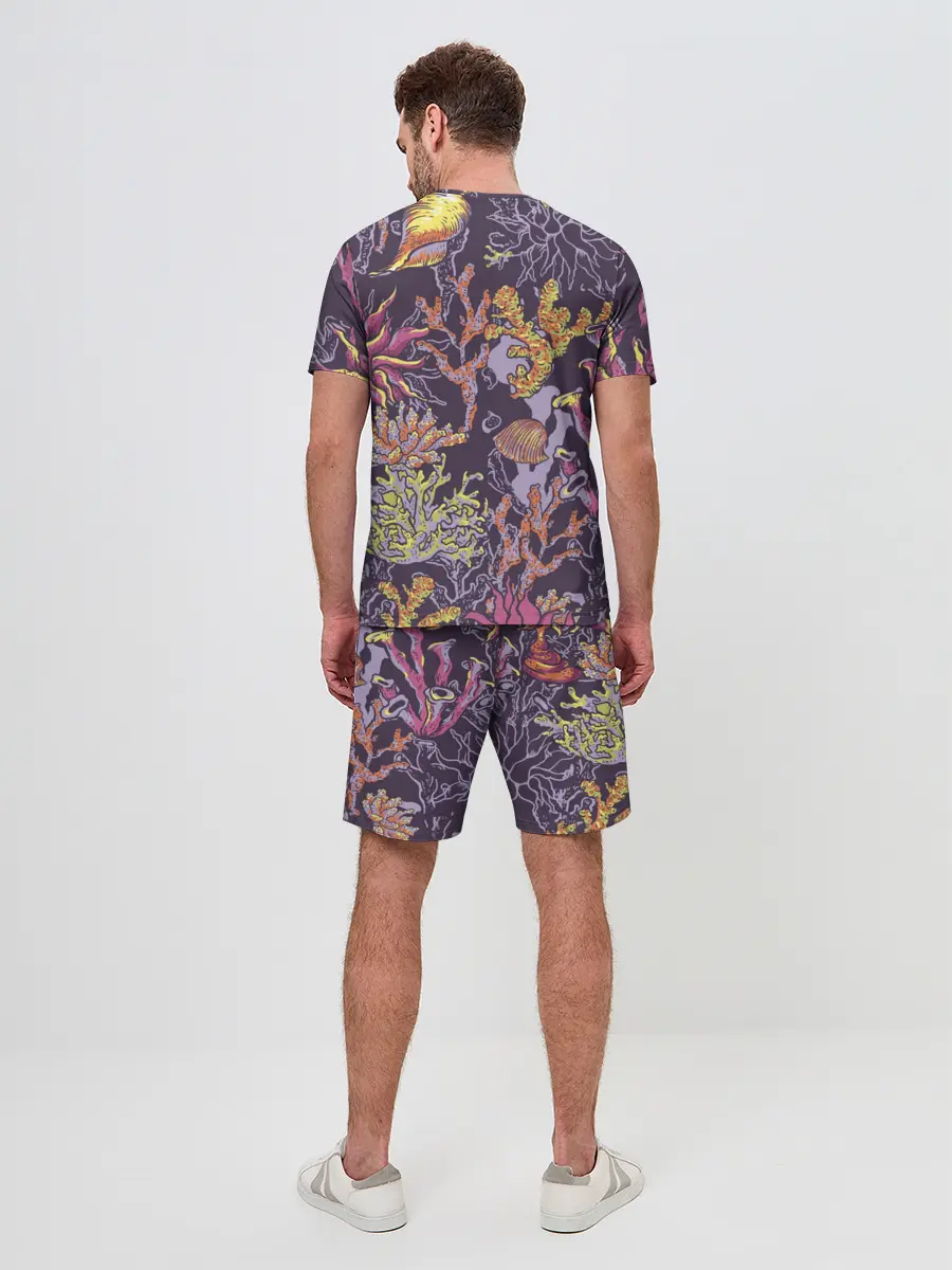 Мужской костюм с шортами / Кораллы