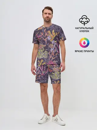 Мужской костюм с шортами / Кораллы