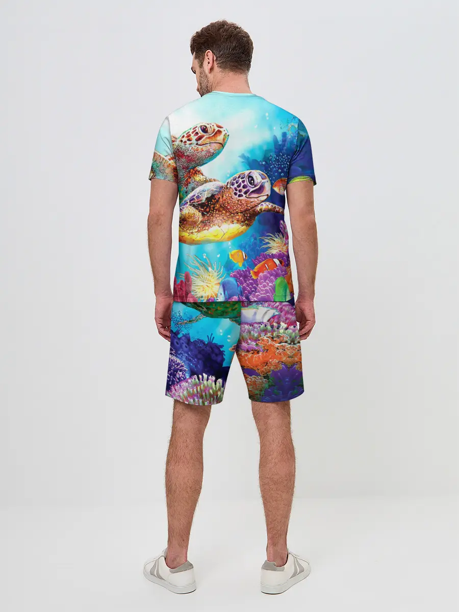 Мужской костюм с шортами / Морские черепахи