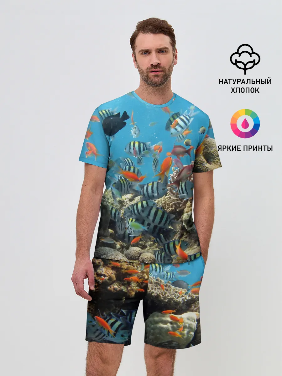 Мужской костюм с шортами / Коралловые рыбки