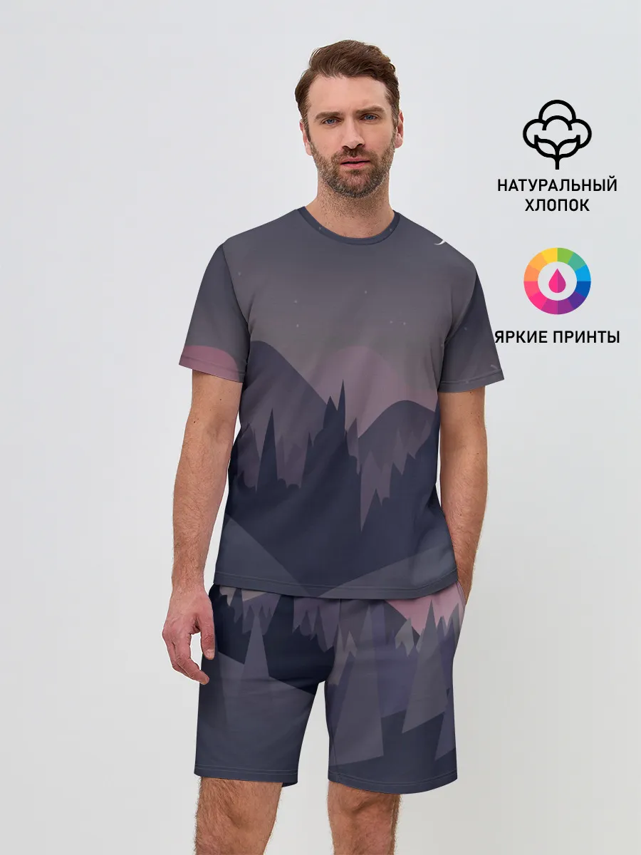 Мужской костюм с шортами / night forest