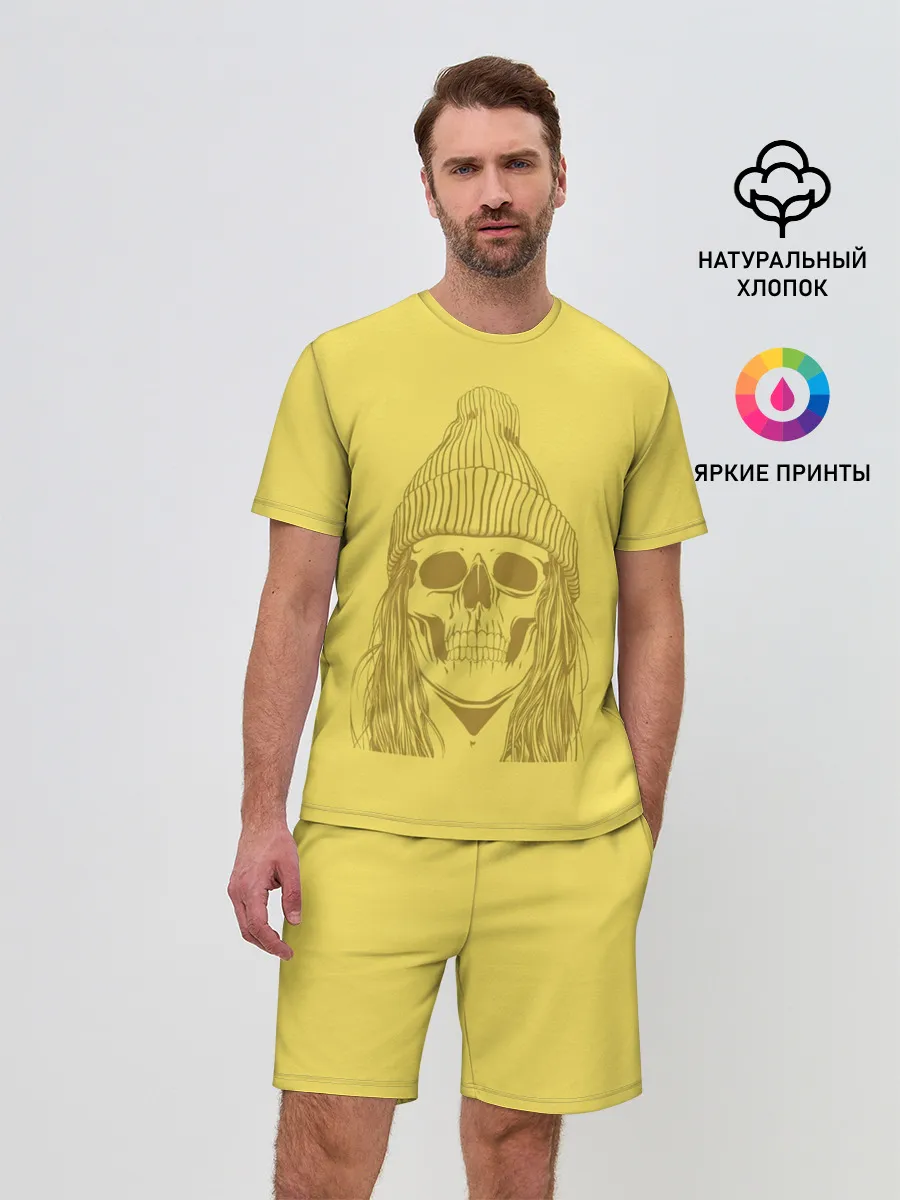 Мужской костюм с шортами / Черно БелЫй ЧереП