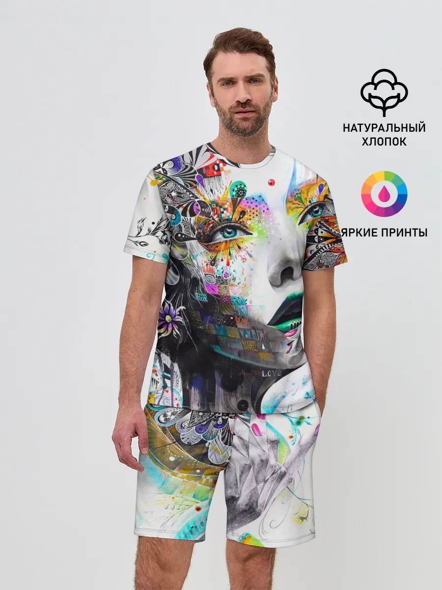 Мужской костюм с шортами / Абстрактная