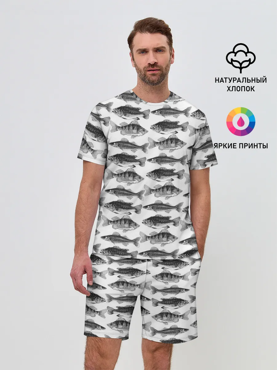 Мужской костюм с шортами / рыбки