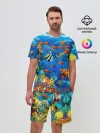 Мужской костюм с шортами / Коралловые рыбки