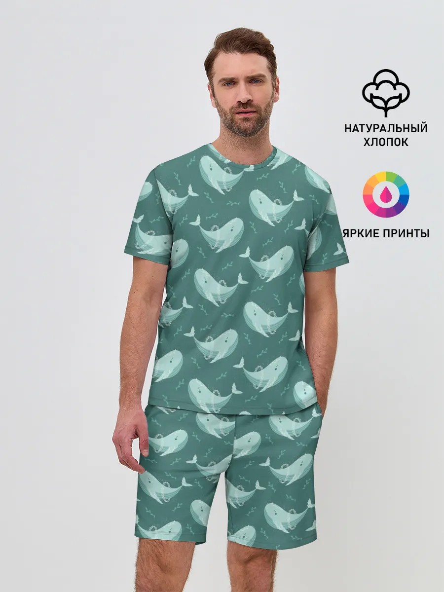 Мужской костюм с шортами / Киты