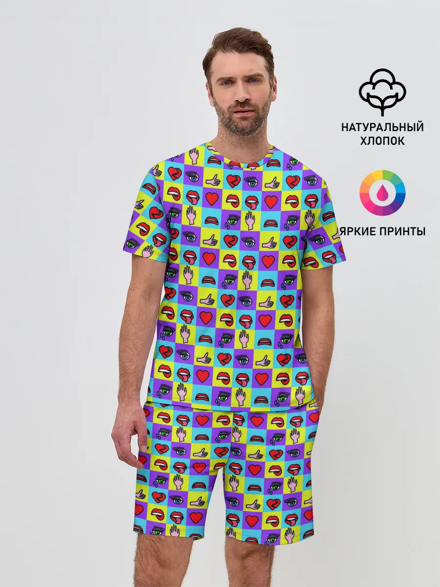 Мужской костюм с шортами / Поп-арт