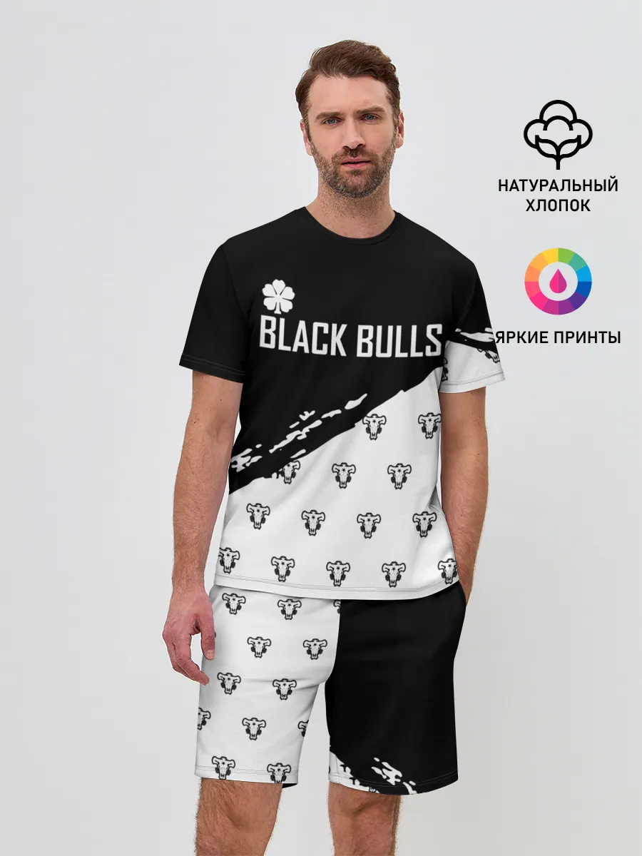 Мужской костюм с шортами / Черные быки | Чёрный клевер