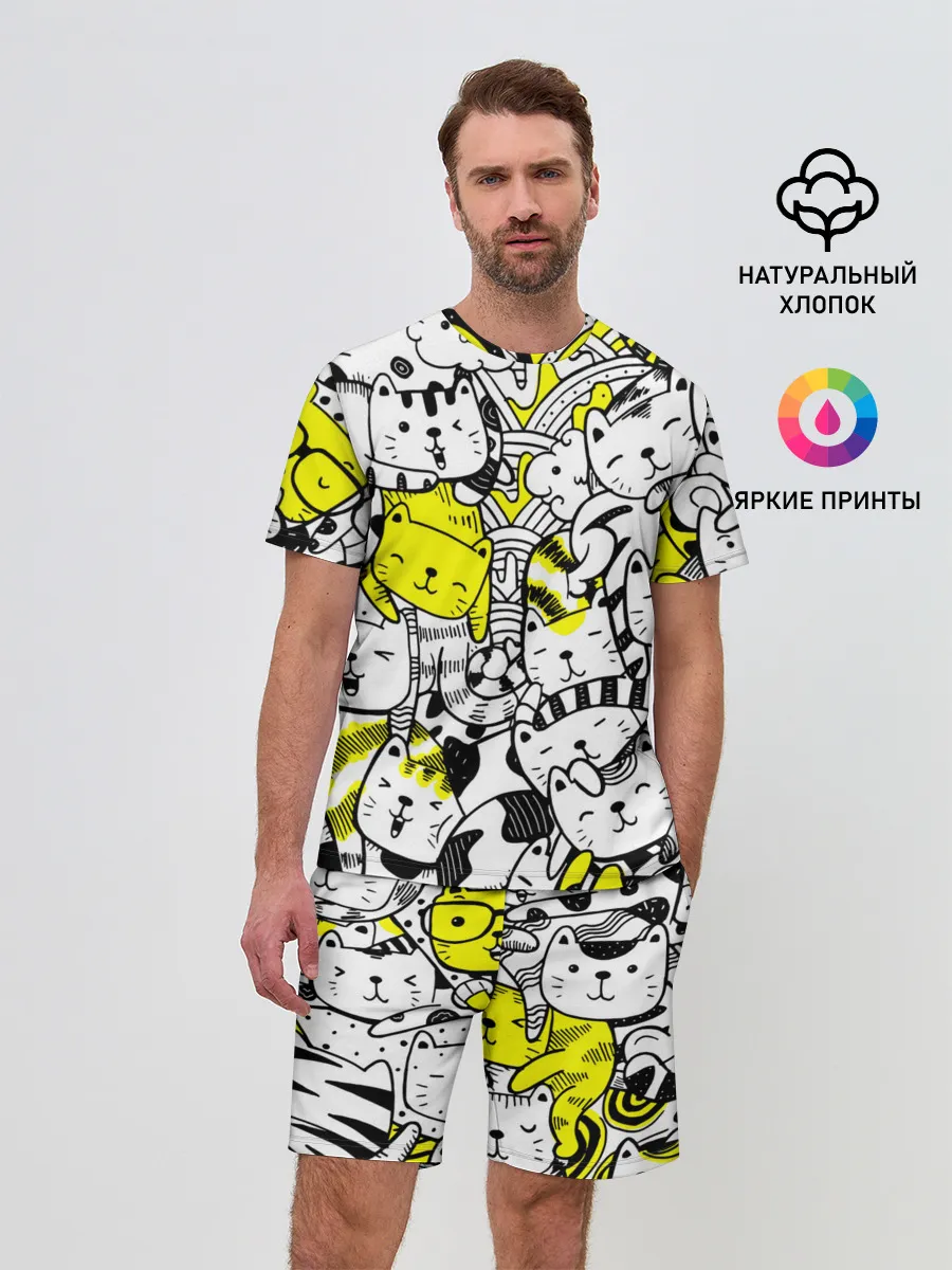Мужской костюм с шортами / Котики