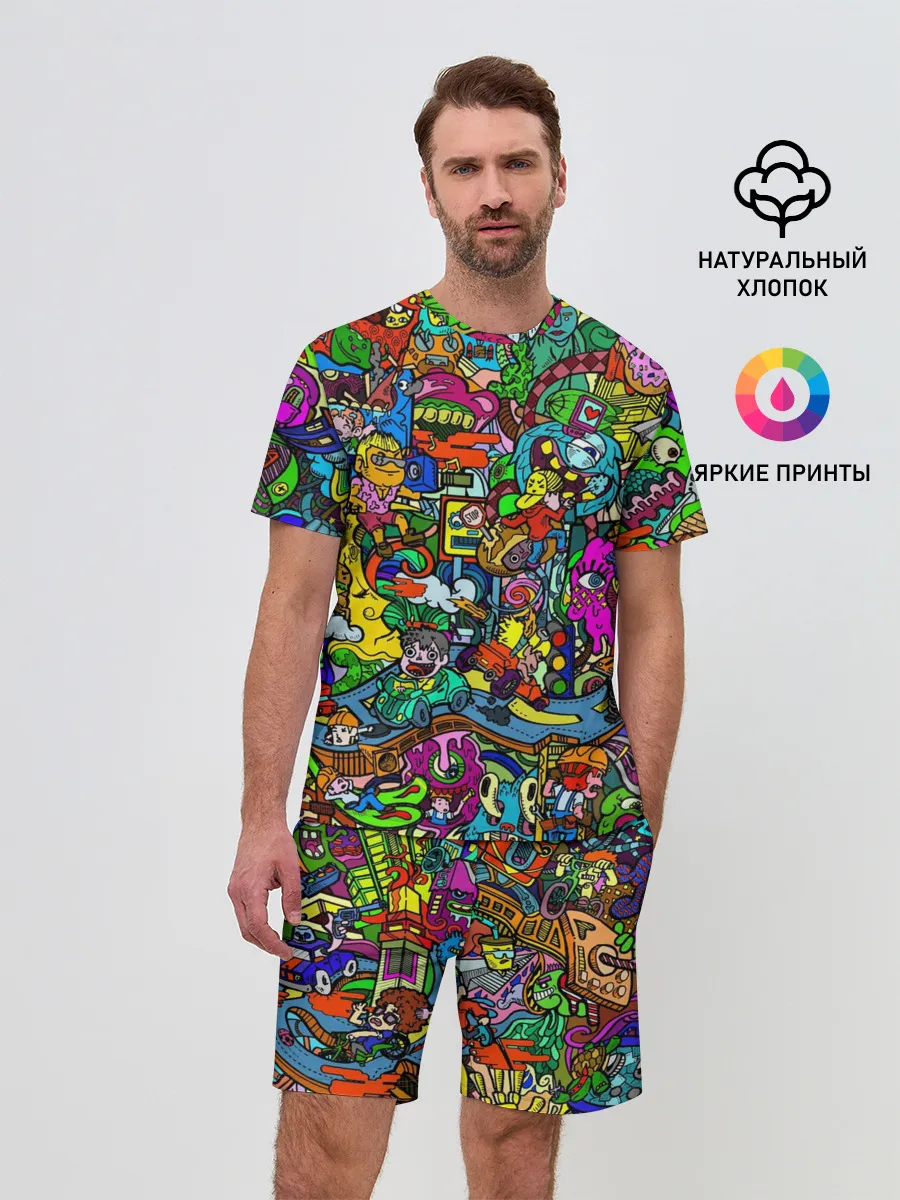 Мужской костюм с шортами / Веселые узоры