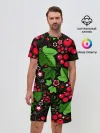 Мужской костюм с шортами / ХОХЛОМА ЛИСТЬЯ И ЯГОДЫ