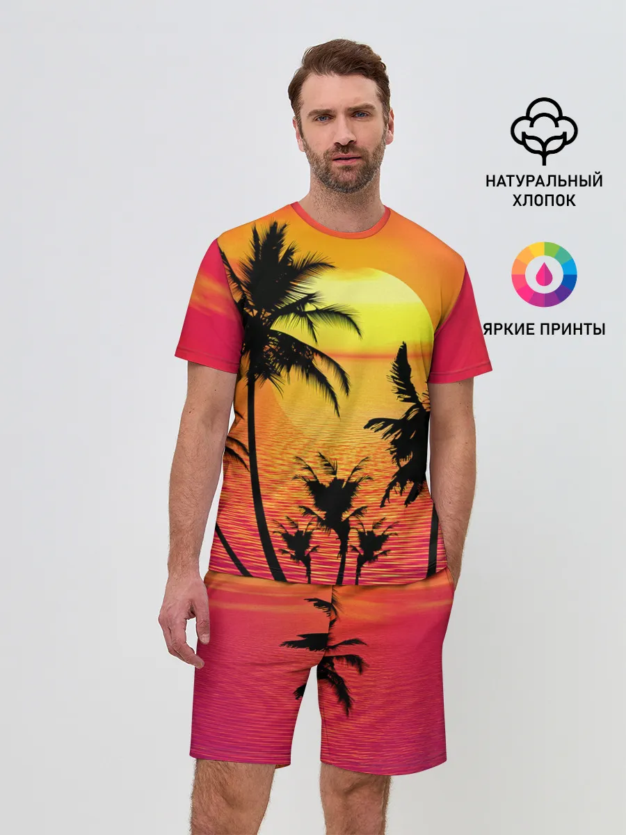 Мужской костюм с шортами / Прибрежный закат