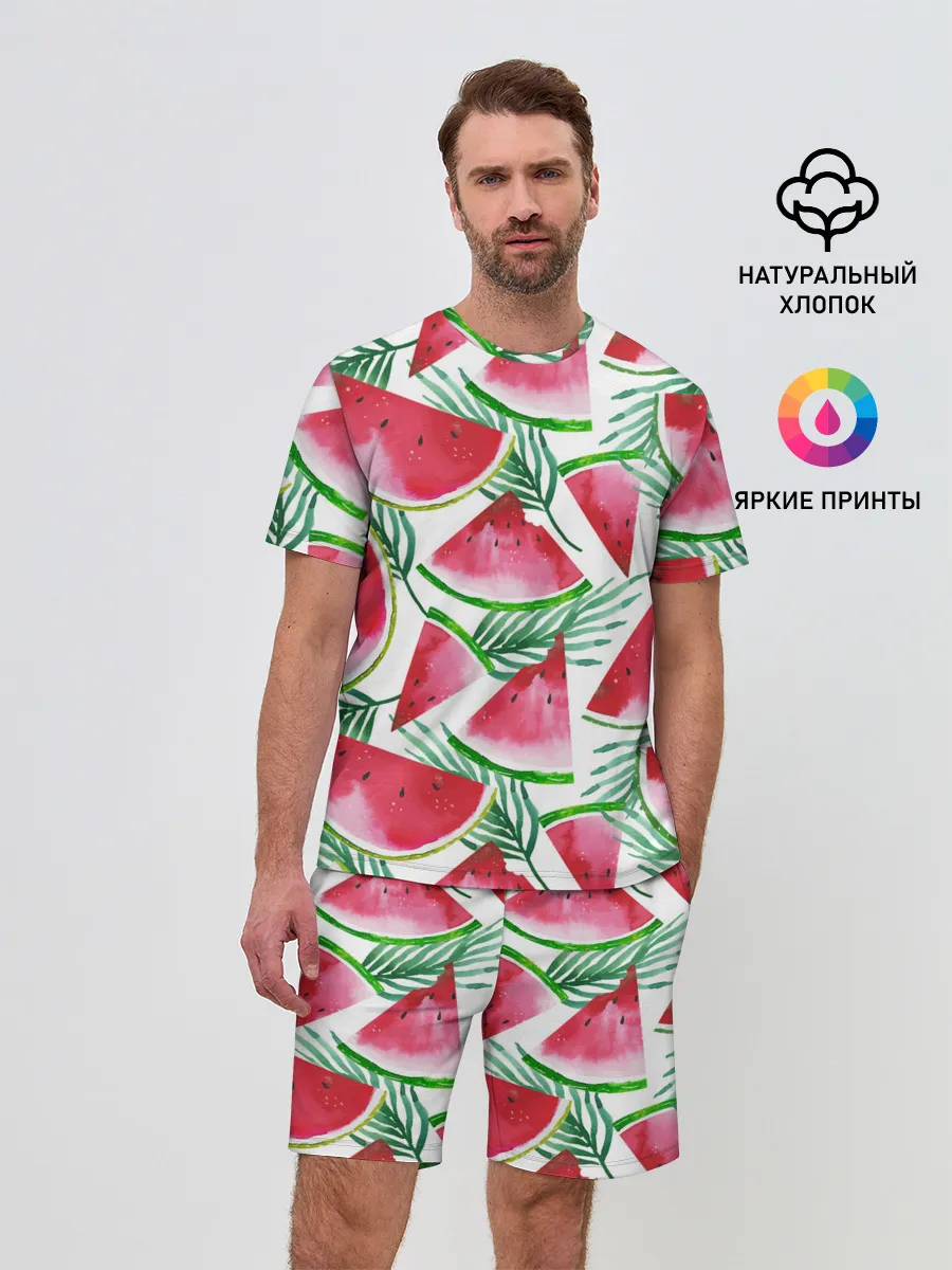 Мужской костюм с шортами / Арбузное настроение