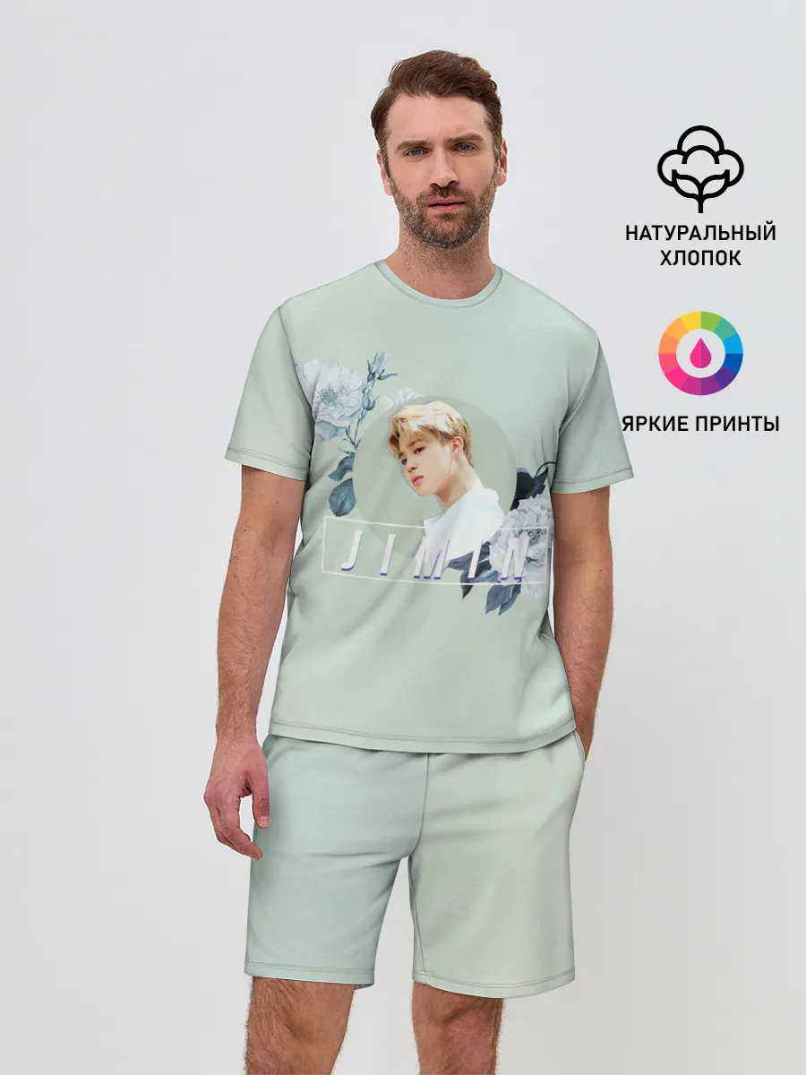 Мужской костюм с шортами / Чимин в цветах