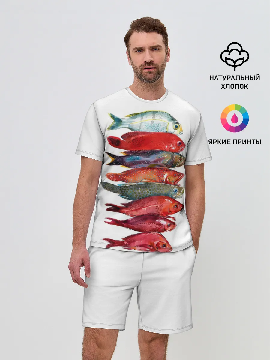 Мужской костюм с шортами / рыбки