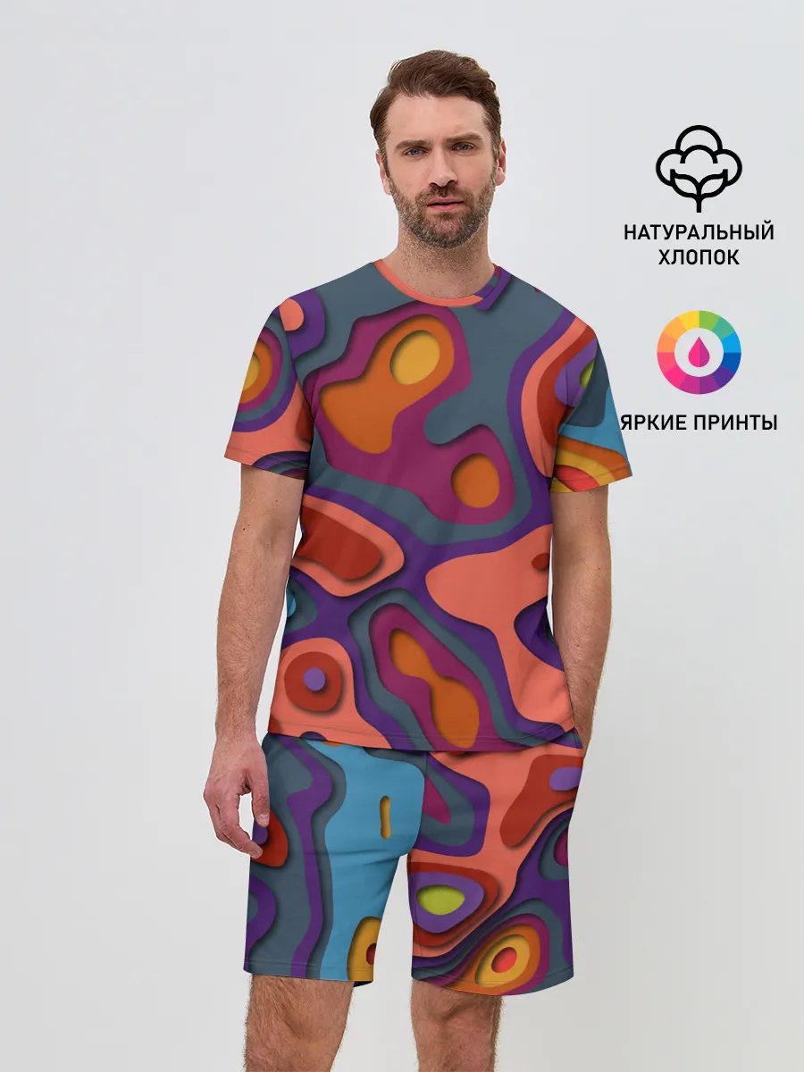 Мужской костюм с шортами / РазноцВетная абстракция