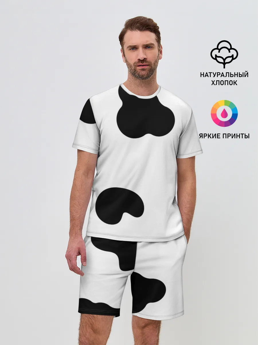 Мужской костюм с шортами / Cow print