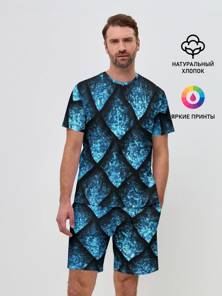 Мужской костюм с шортами / Чешуя ледяного дракона