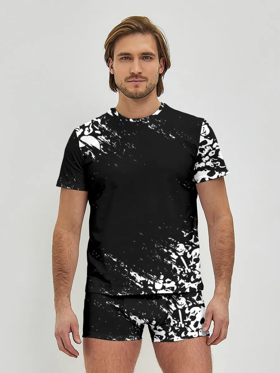 Мужские трусы с футболкой / БЕЛЫЕ ЧЕРЕПА | WHITE SKULLS