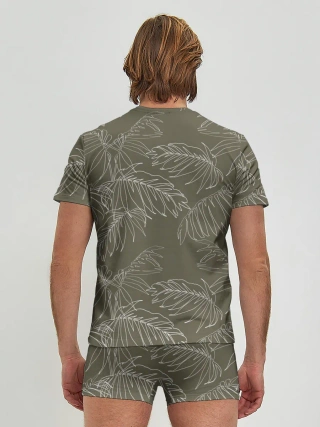 Мужские трусы с футболкой / листья пальмы