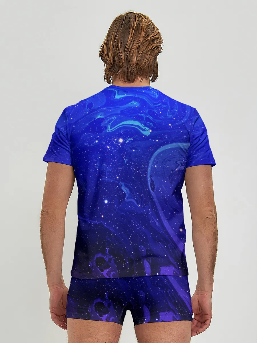 Мужские трусы с футболкой / СИНИЙ КОСМОС