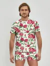 Мужские трусы с футболкой / Цветочный узор