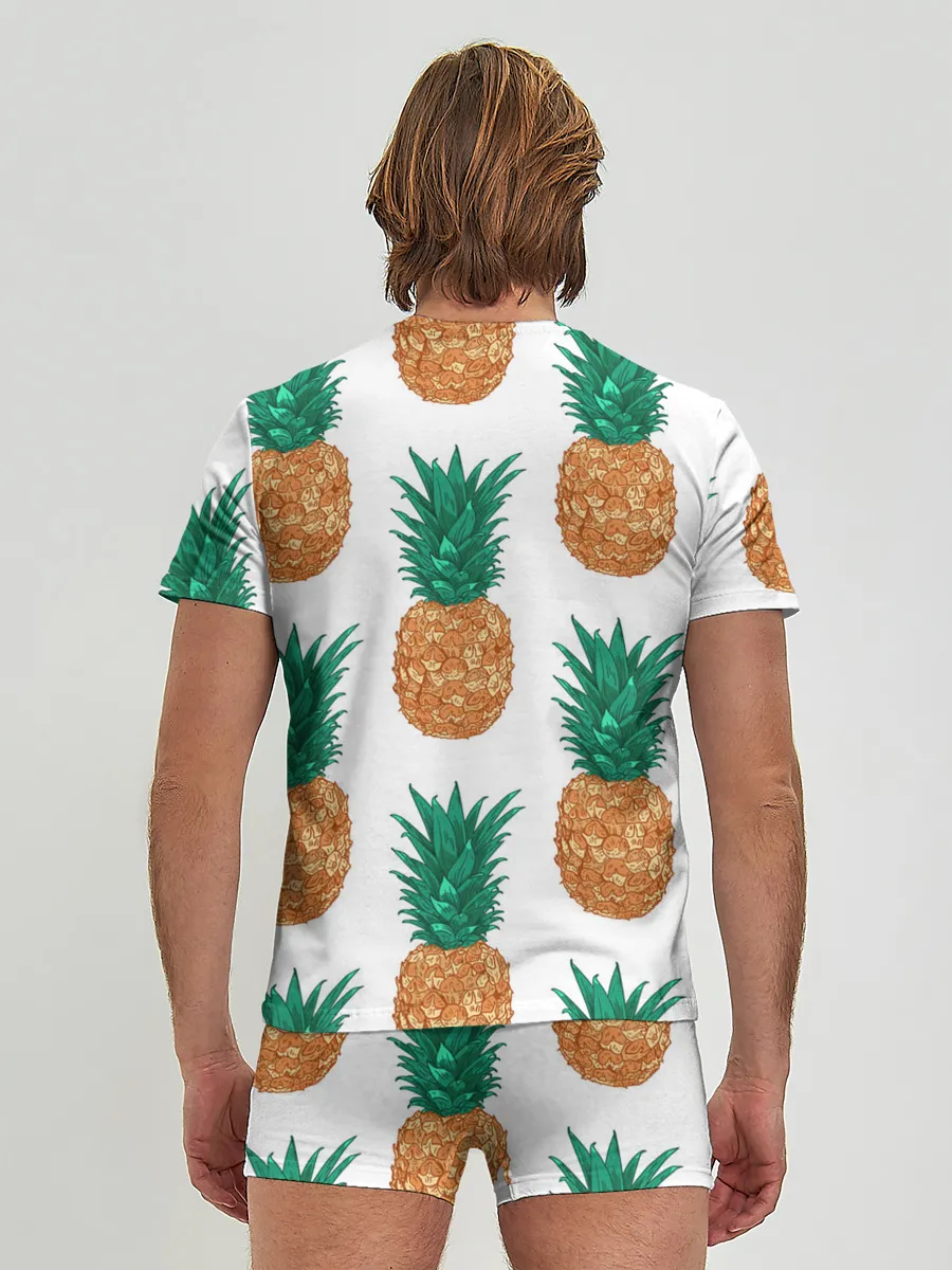 Мужские трусы с футболкой / Ананасовый арт