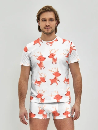 Мужские трусы с футболкой / Милый олень