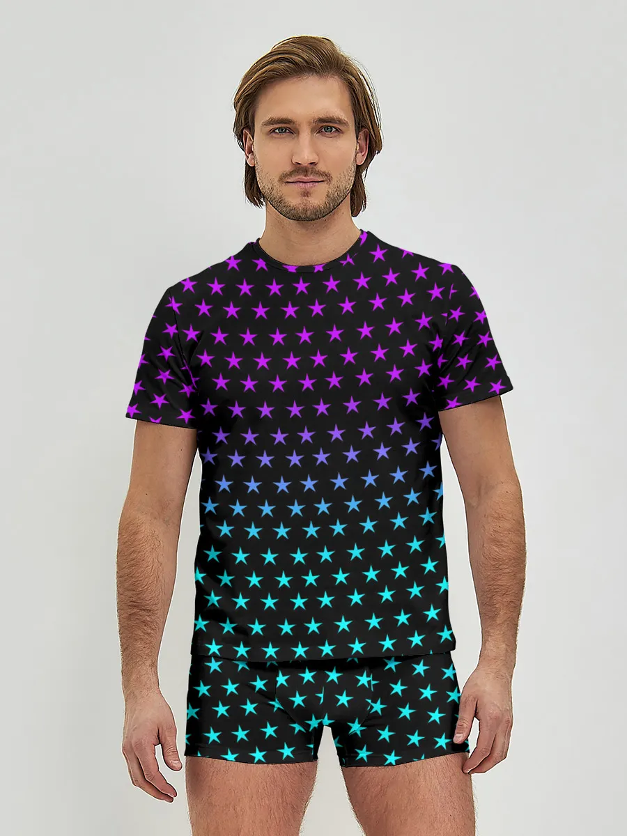 Мужские трусы с футболкой / НЕОНОВЫЕ ЗВЁЗДЫ