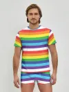 Мужские трусы с футболкой / Радужные полосы