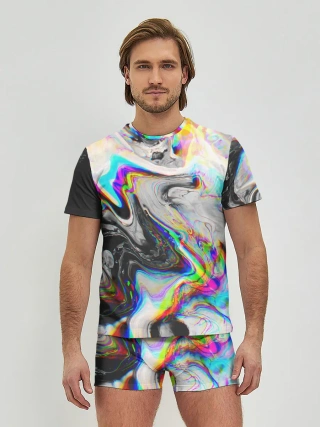 Мужские трусы с футболкой / DIGITAL ABSTRACT GLITCH | ГЛИТЧ