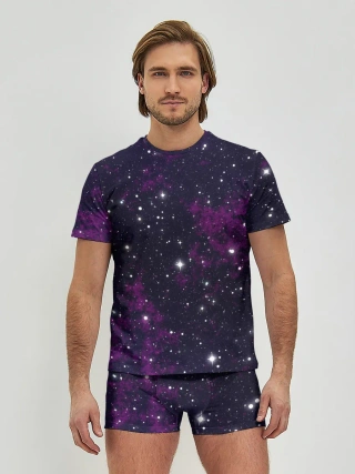 Мужские трусы с футболкой / Космос