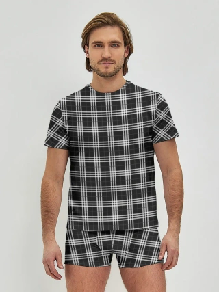 Мужские трусы с футболкой / Шотландка