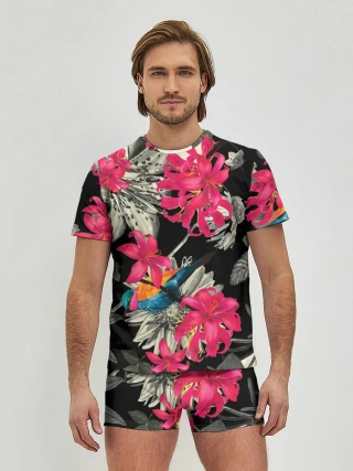 Мужские трусы с футболкой / Цветы