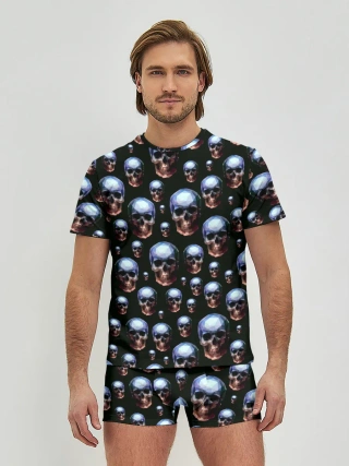 Мужские трусы с футболкой / Череп