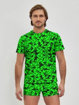 Мужские трусы с футболкой / КАМУФЛЯЖ GREEN