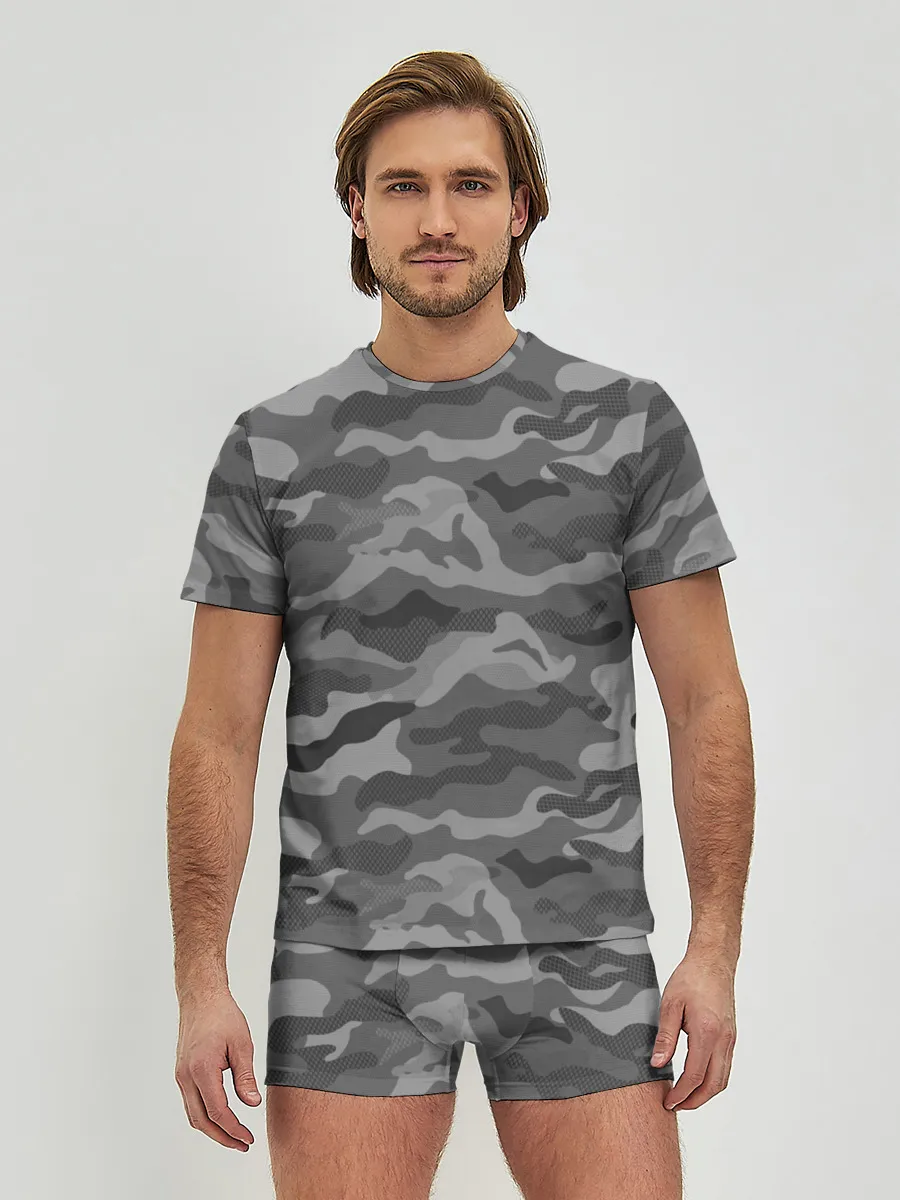 Мужские трусы с футболкой / КАМУФЛЯЖ GREY
