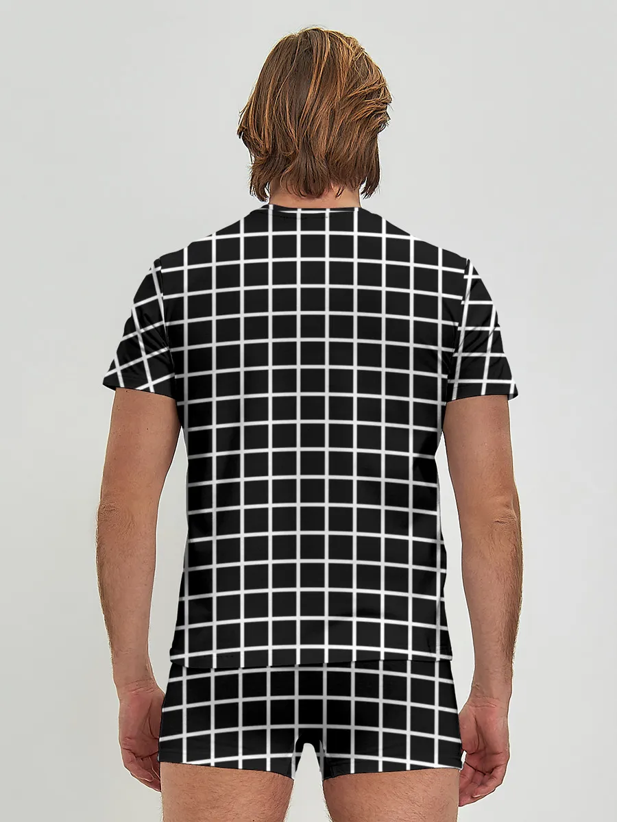 Мужские трусы с футболкой / Клечатая